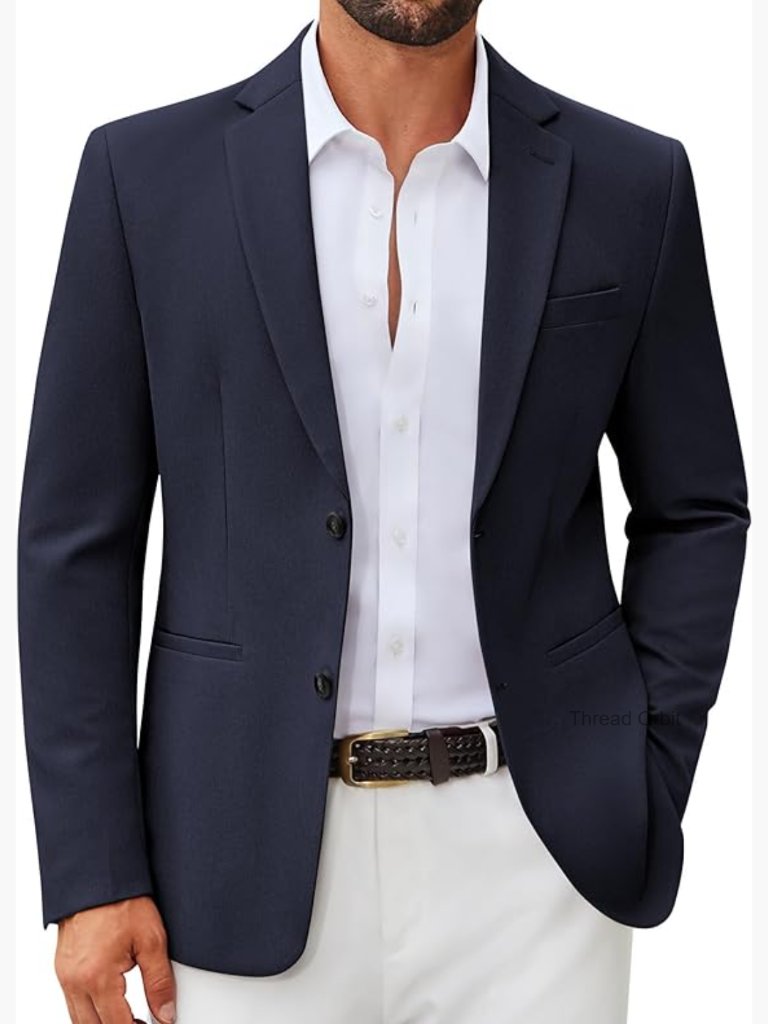 Men's Slim Fit Two Button Blazer Lightweight Sport Coat Suit Jacket